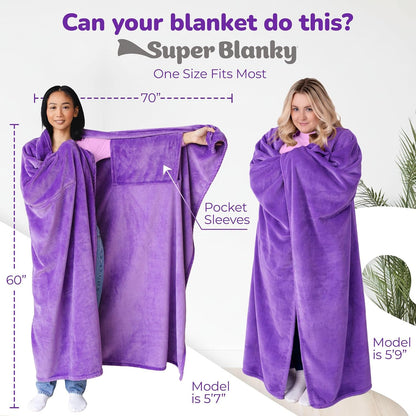 Super Blanky Wearable Blankets for Women & Men, Graduation Day Gift for Her, Cozy Gifts for Women, Wife Birthday Gifts Ideas