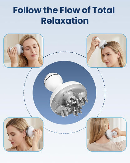 COMFIER Electric Scalp Massager, Waterproof Head Massager with Mutlti-Modes Vibration, Handheld Portable Head Scratcher for Hair Growth, Dog Cat Massager for Deep Clean and Stress Relax
