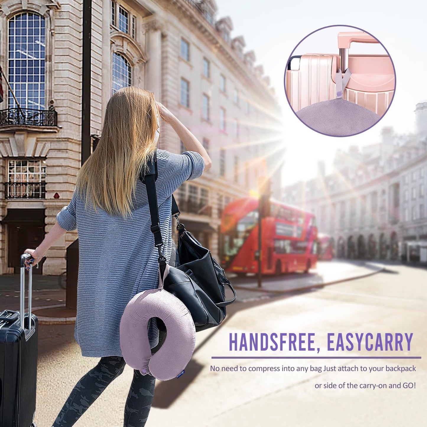Travel Pillow Memory Foam for Airplanes - Neck Pillow for Traveling, Car, Home, Flight Pillow for Sleeping with Attachable Snap Strap Soft Washable Cover, Provide Head Neck Support Rest, Dark Gray