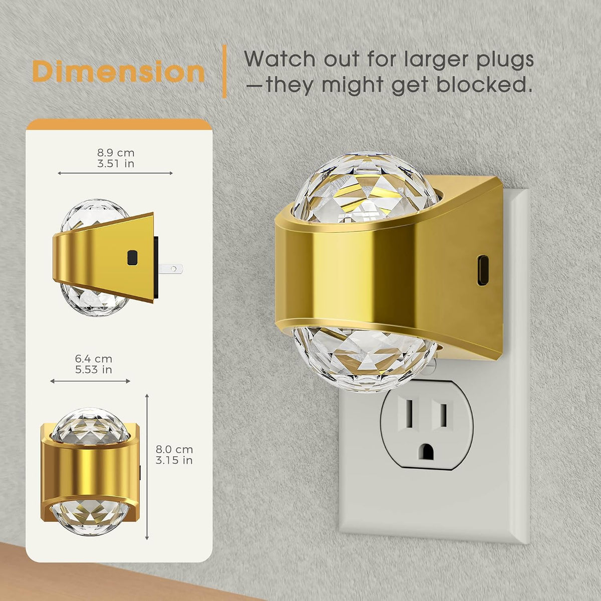 Briignite Night Light,Night Lights Plug into Wall,LED Projector Night Light