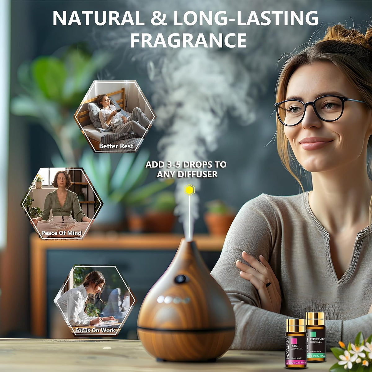 MAYJAM 35x5ML Essential Oil Set for Diffuser Massage Soap Candle Making