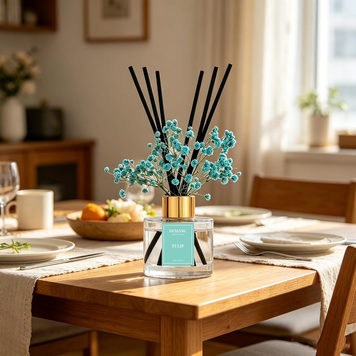 Reed Diffuser Set, Coconut 3.38 fl oz Oil Home Fragrance Bathroom Decor
