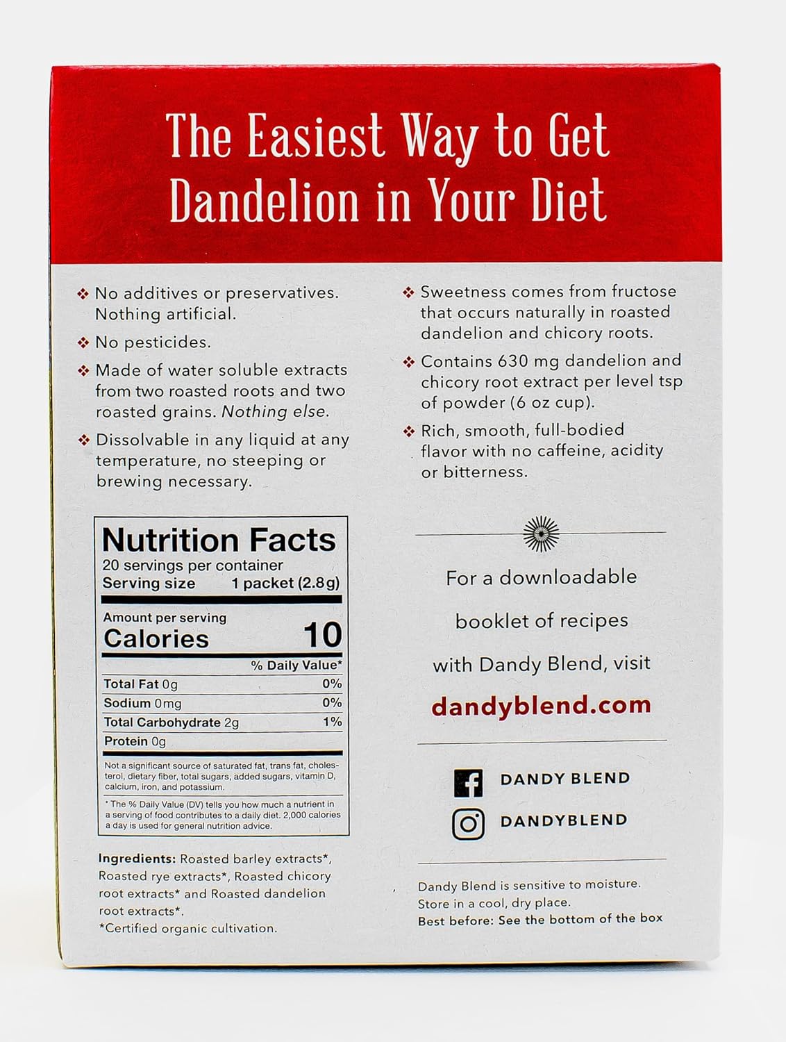 454 Cup Bag of Original Dandy Blend Instant Herbal Beverage with Dandelion, 32 oz. (2 pounds 908g) Bag