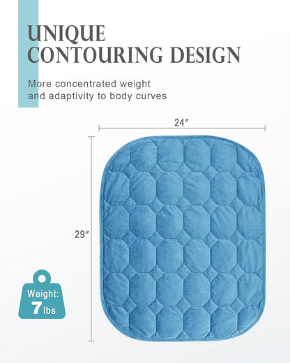 Cottonblue Weighted Lap Blanket 7lbs, Cozy Luxury Crystal Velvet Weighted Blanket for Adults, Small Weighted Blanket for Relaxation, Sleeping, Travel, Grey, 29" x 24"