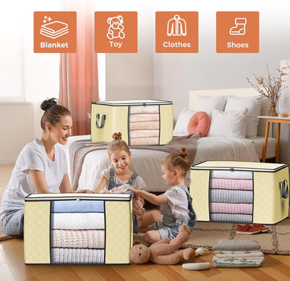 90L Large Storage Bags, Clothes Storage Bins Closet Organizers
