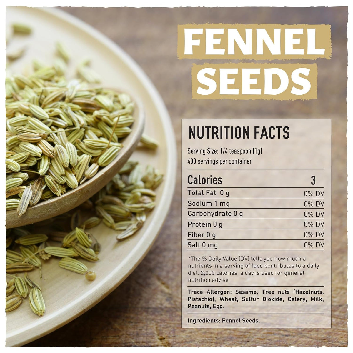 Eastanbul Fennel Seed, Loose Fennel Tea, Natural Vegan, Gluten Free, 14.1oz