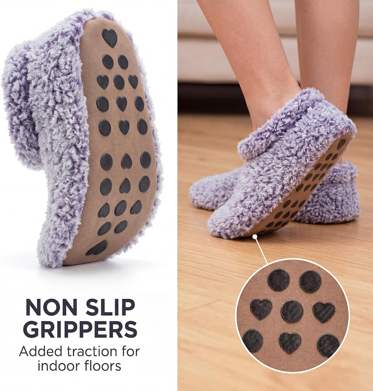 Cozylook Fuzzy Slippers for Women Indoor Soft Sole Slipper Socks