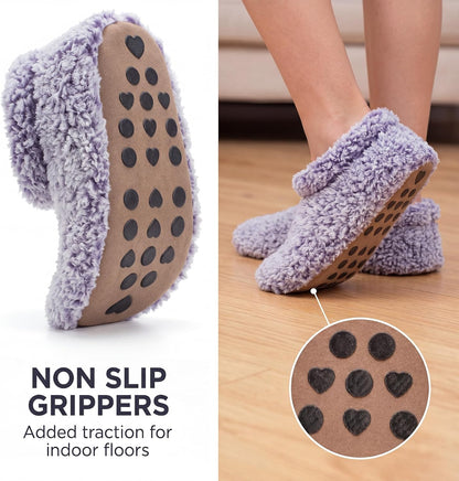 Cozylook Fuzzy Slippers for Women Indoor Soft Sole Slipper Socks
