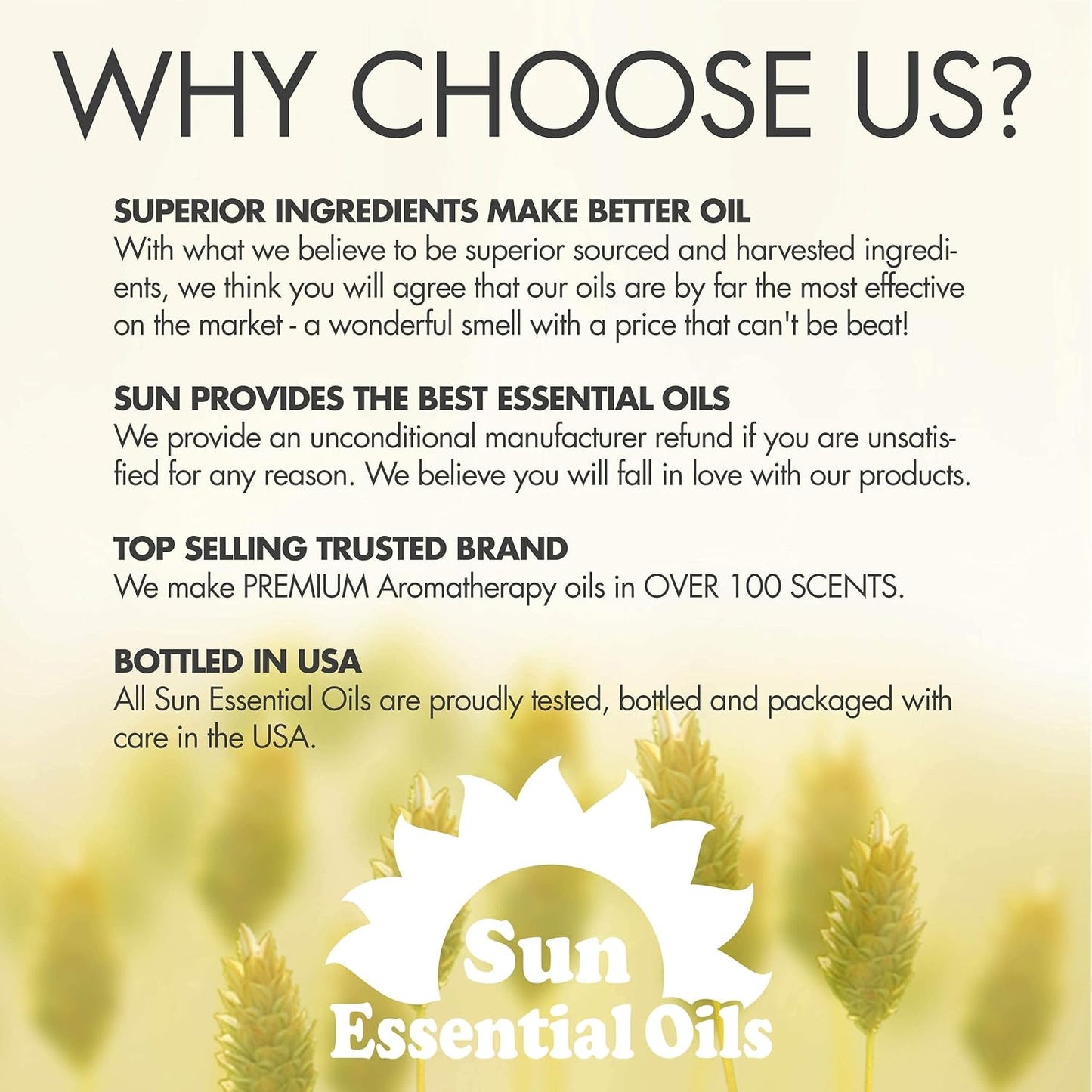 Sun Essential Oil - Lavender Essential Oil 16 oz (473 ml) for Diffuser, Humidifier, Skin, Aromatherapy Massage, Scented for Soap & Candle Making at Home, Calming Aroma for Sleep