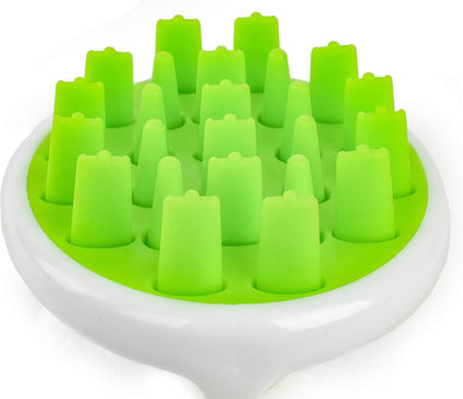 Zyllion Hair Shampoo Brush and Scalp Massager Care for Dandruff Removal, Scrubber, Hair Growth and Exfoliator with Flat and Pointed Soft Silicone Bristles for Women and Men - Green (ZMA-12-GR)