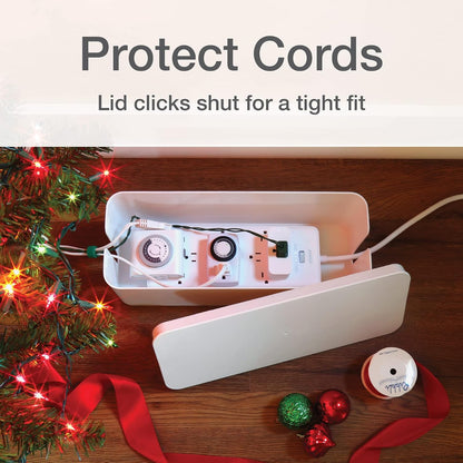 Oxford Cable Management Box, 3 Pack Small Medium Large, Cord Hider, White