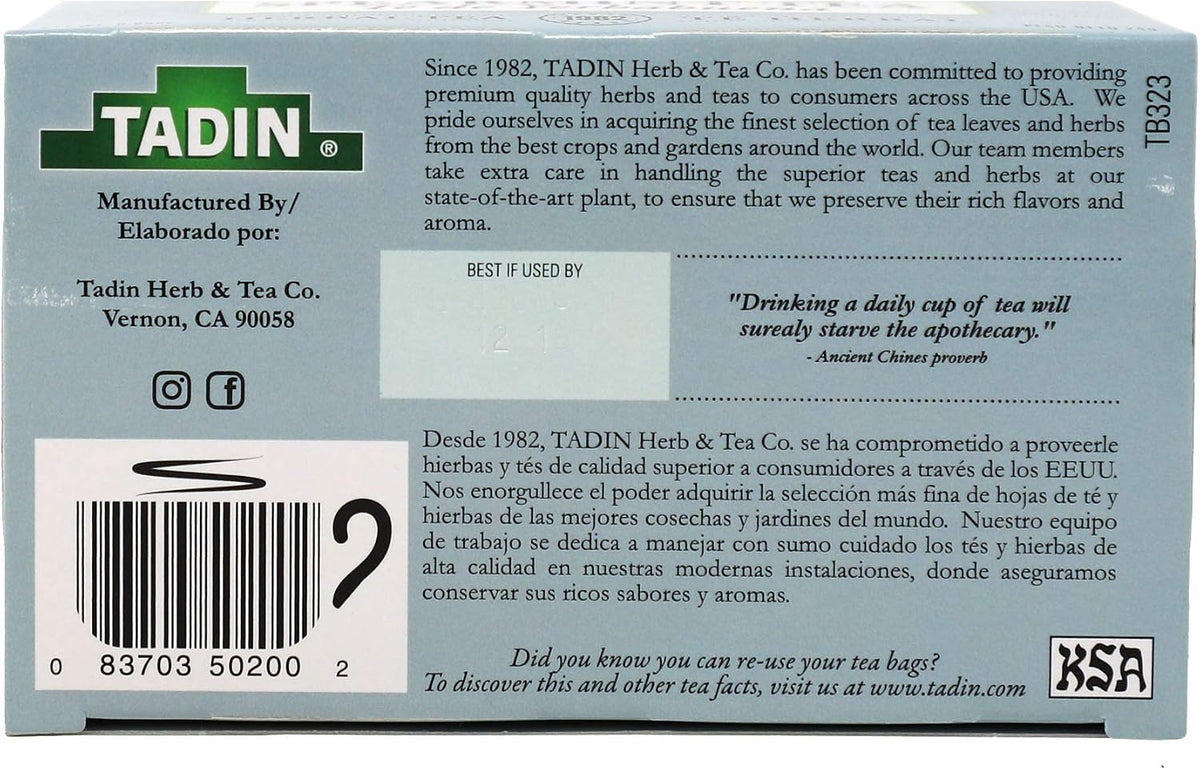 Tadin Spearmint Tea, Helps Relieve Stomach Pain and Indigestion, 24 Count (Pack of 3)