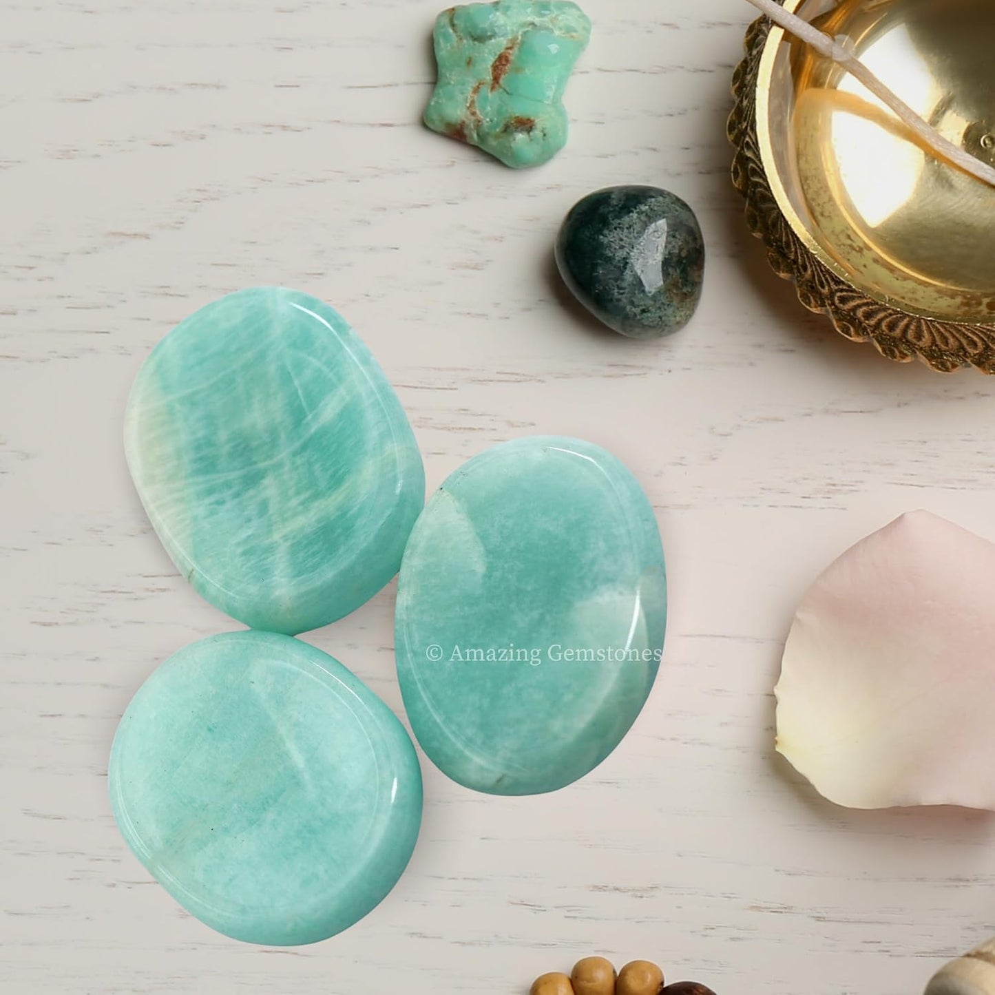 Amazing Gemstone Labradorite Thumb Worry Stone, Anxiety Stone, Healing Crystals - Piedra Crystal Fidget for Gift, Meditation, Calming, Relaxation, Stress Relief - Colors A