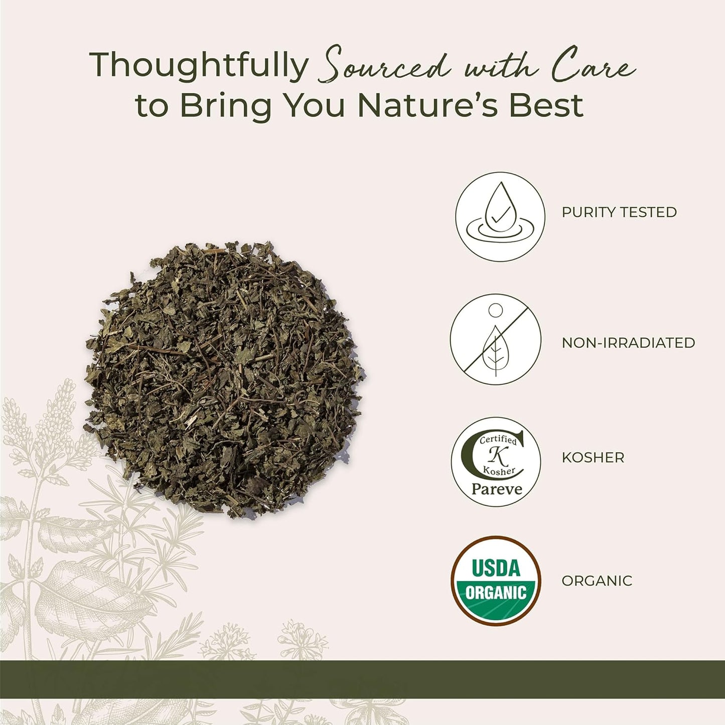 Starwest Botanicals Organic Lemon Balm Leaves - Dried Herb for Tea, Loose Leaf Natural Herb, Cut & Sifted Lemon Balm, Certified Kosher, Non-GMO - 4 oz Bag