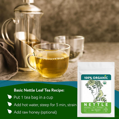 Stinging Nettle Tea Organic (40 Bleach-Free & Microplastic-Free TeaBags) - Te de Ortiga Organico Natural