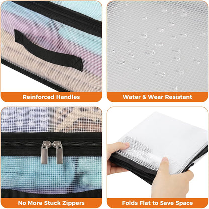 Clear Storage Bags With Zippers & Handles Blanket Storage Bag