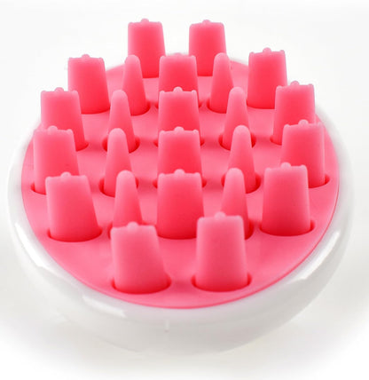 Zyllion Hair Shampoo Brush and Scalp Massager Care for Dandruff Removal, Scrubber, Hair Growth and Exfoliator with Flat and Pointed Soft Silicone Bristles for Women and Men - Green (ZMA-12-GR)