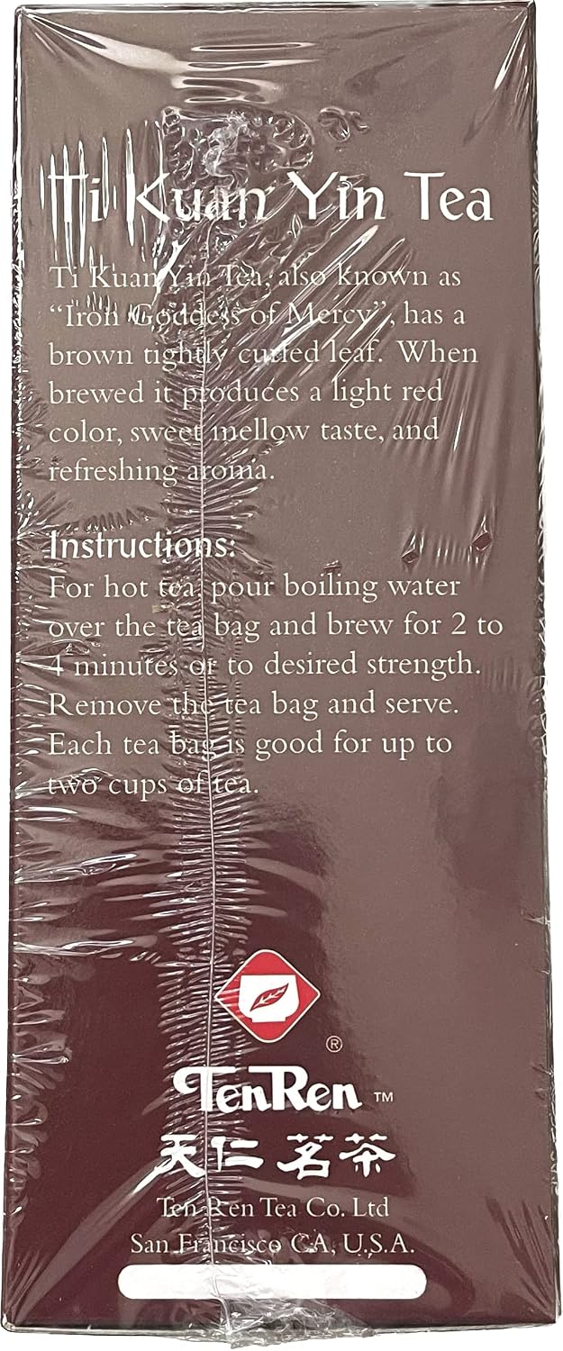 TenRen Ti Kuan Yin Oolong Tea (50 tea bags, individually sealed)