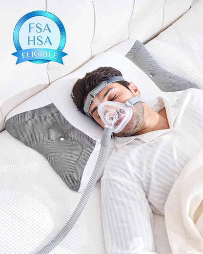 CPAP Pillow for Sleeping, HSA/FSA Sleep Apnea Pillow for All CPAP Masks Users to Reduce Air Leaks, Masks Pressure, Memory Foam with Cooling & Breathable Pillowcase for Side Back Sleeper