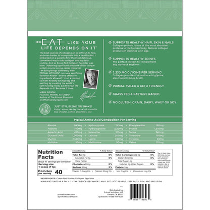Primal Kitchen Matcha Collagen Keto Latte Powder, Sugar-Free Collagen Peptides, 9.33 Ounces
