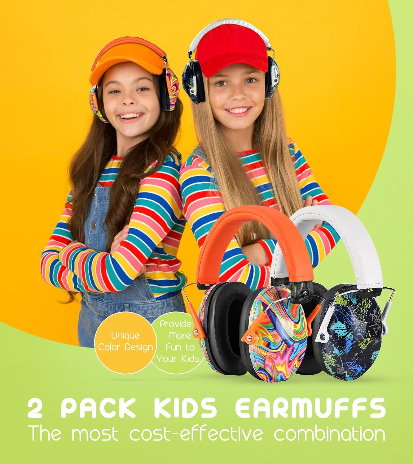 PROHEAR 032 Kids Ear Protection – Ear Muffs for Noise Reduction, 25NRR Noise Cancelling Headphones for Kids,Toddlers, Autism, Sensory Use, Hearing Protection – Orange