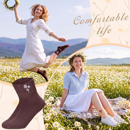 Eurzom 10 Pairs Socks Womens Crew Elastic Ankle Length Cotton Socks Aesthetic Cute Lightweight Low Cut Gifts for Women - Colors A