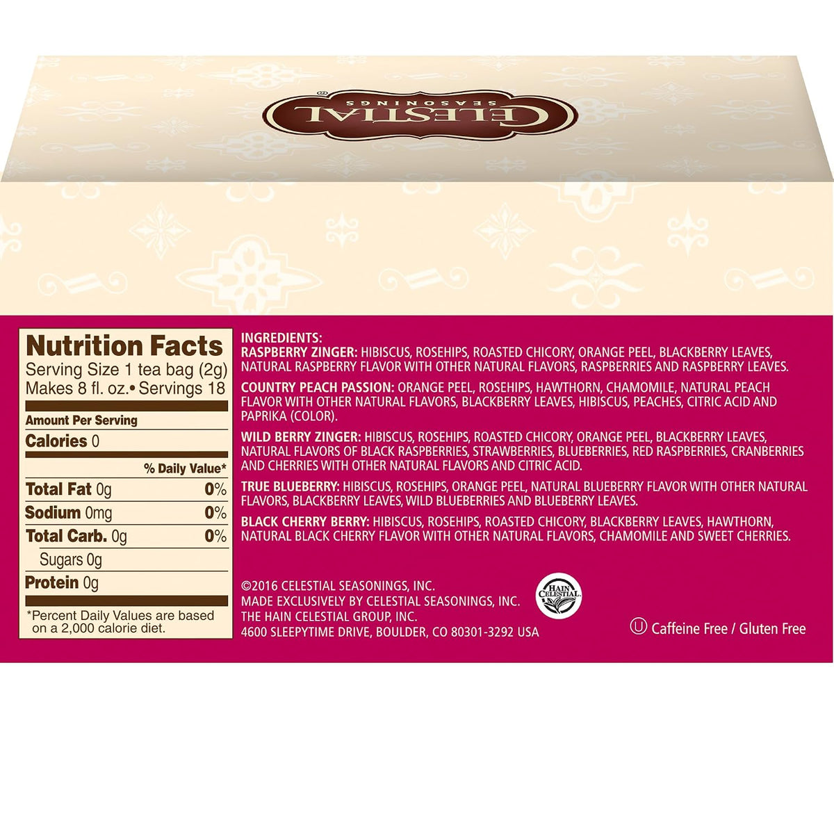 Celestial Seasonings Fruit Tea Sampler, 18 Count (Pack of 2)