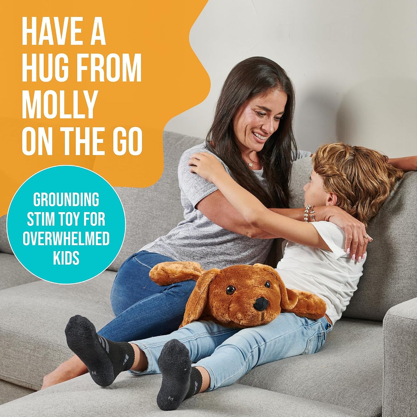 FRIENDLY CUDDLE Weighted Lap Blanket for Kids & Adults – Kids Weighted Blanket – ASD, Sensory Processing Weighted Stuffed Animals Dog Toy – Microwavable Weighted Lap Pad for Kids, 5 Lbs.