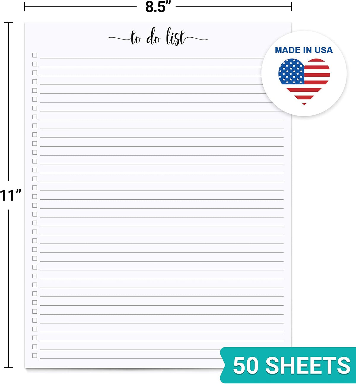 321Done To Do List Notepad, 5.5x8.5 Inches, 50 Sheets, College Ruled