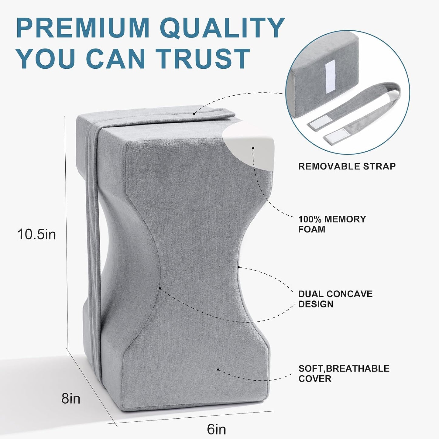 UJPFEO Knee Pillow for Side Sleepers, Leg Pillow for Sciatica, Back, HIPS, Knees, Joints Pain Relief,Pillows for Between Legs While Sleeping Spine Alignment Support & Relieves Pressure