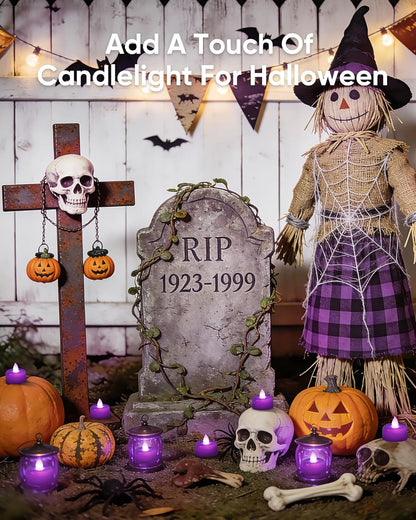 Amagic 12/24/50/100/150Pack Flameless LED Tea Lights Candles Battery Operated, Electric Fake Tealight Candles for Votive, Halloween, Christmas, Home Decor, Wedding, Table Decor (12Pack)