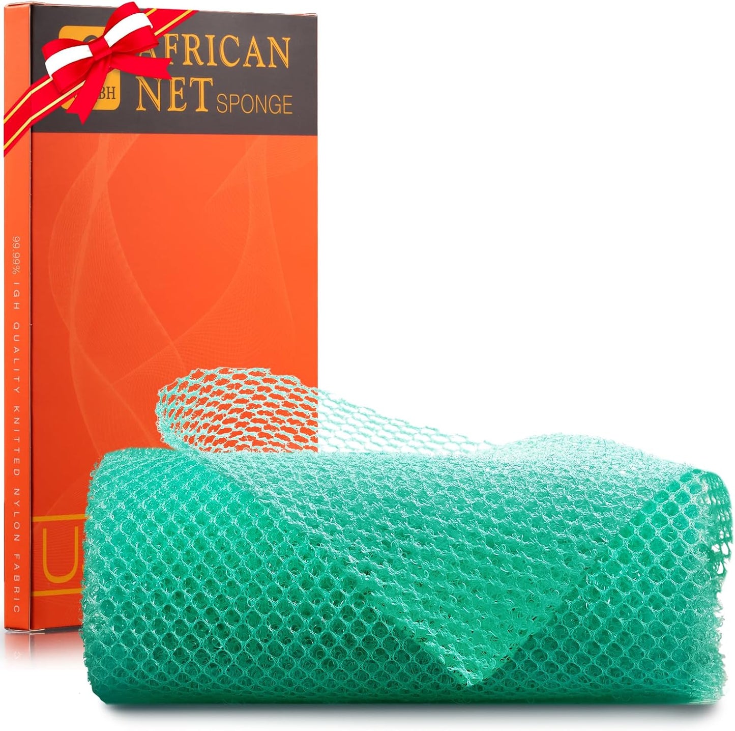 UJFQBH 3 Pieces African Bath Sponge African Net Long Net Bath Sponge Exfoliating Shower Body Scrubber Back Scrubber Skin Smoother,Great for Daily Use (Pink,Yellow,Purple)