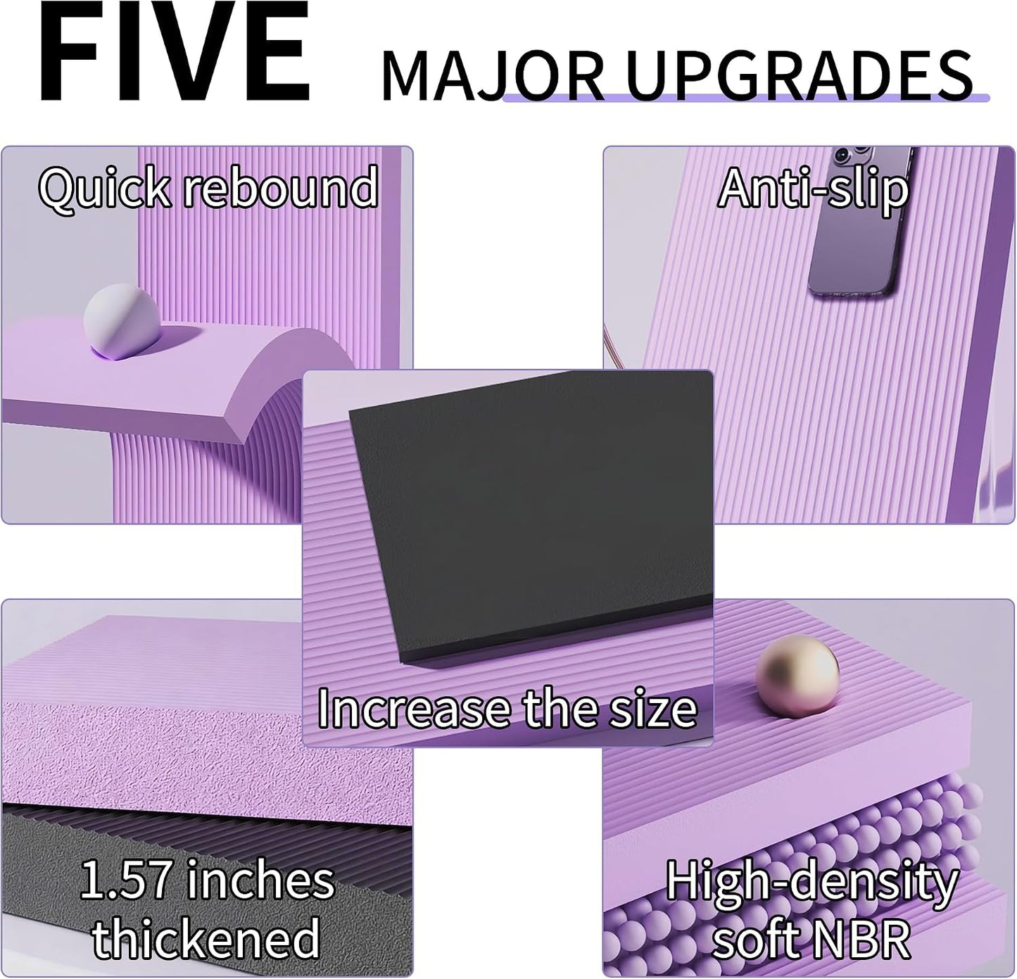 Balance Pad, High-Density TPE Foam Balance Pad Non-Slip Water-Resistant Lightweight Portable for Yoga, Stability Training, Balance Exercises, Hip Thrusts, Home & Gym Fitness