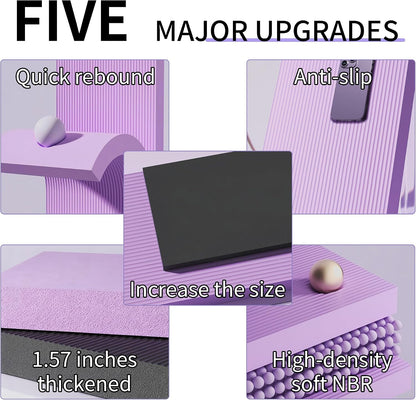 Balance Pad, High-Density TPE Foam Balance Pad Non-Slip Water-Resistant Lightweight Portable for Yoga, Stability Training, Balance Exercises, Hip Thrusts, Home & Gym Fitness