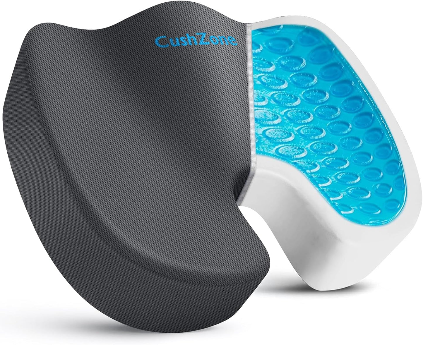 Office Chair Seat Cushion, Cooling Gel Enhanced Memory Foam Cushion for Long Sitting - Back, Sciatica, Coccyx, Tailbone Pain Relief Pillow - for Office, Gaming, Car, Wheelchair - Black, Large