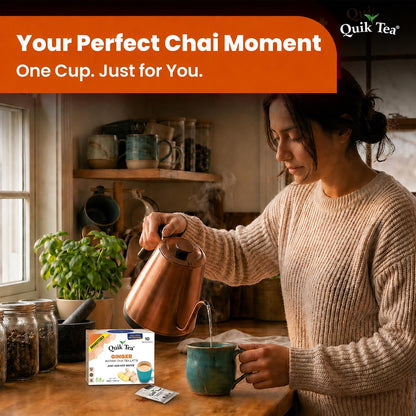 QuikTea Instant Chai Tea Latte Mix, Masala, Unsweetened, 20 Sachets