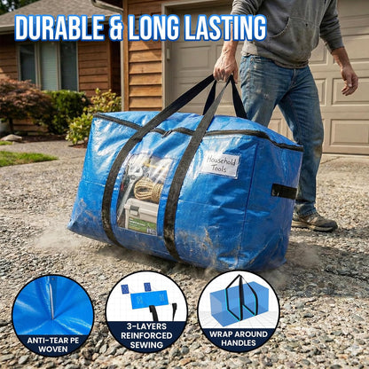 TAILI Blue Extra Large Moving Bags,Storage Bags with Visible Window