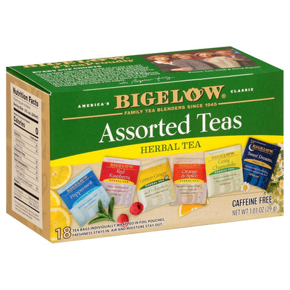 Bigelow Tea Assorted Herbal Tea Variety, 18 Count (Pack of 6)