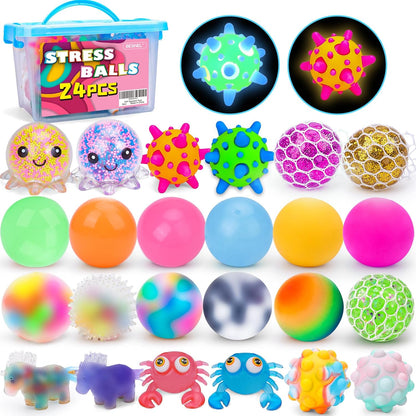 36 Pack Stress Balls, Squishy Balls, Squishy Fidget Stress Relief