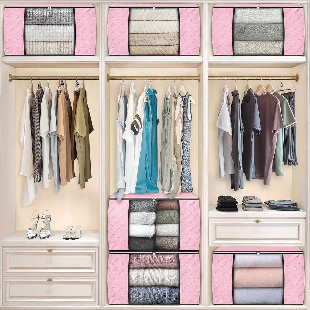 Fab totes Storage Bags for Clothes Blanket Storage Bins with Lids