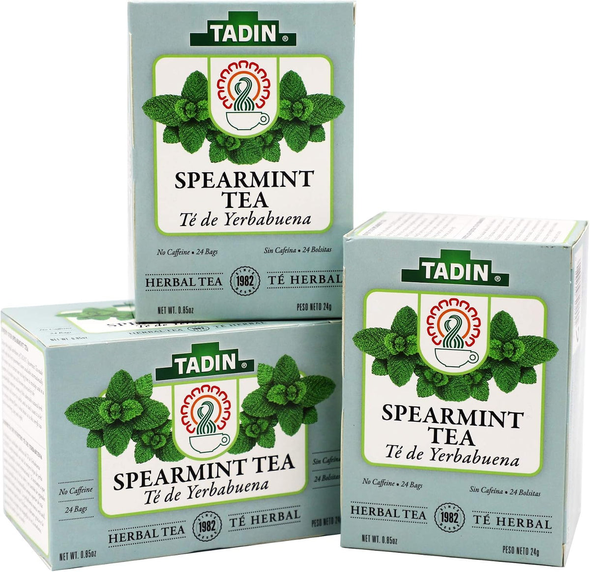 Tadin Spearmint Tea, Helps Relieve Stomach Pain and Indigestion, 24 Count (Pack of 3)