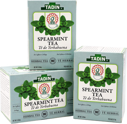 Tadin Spearmint Tea, Helps Relieve Stomach Pain and Indigestion, 24 Count (Pack of 3)