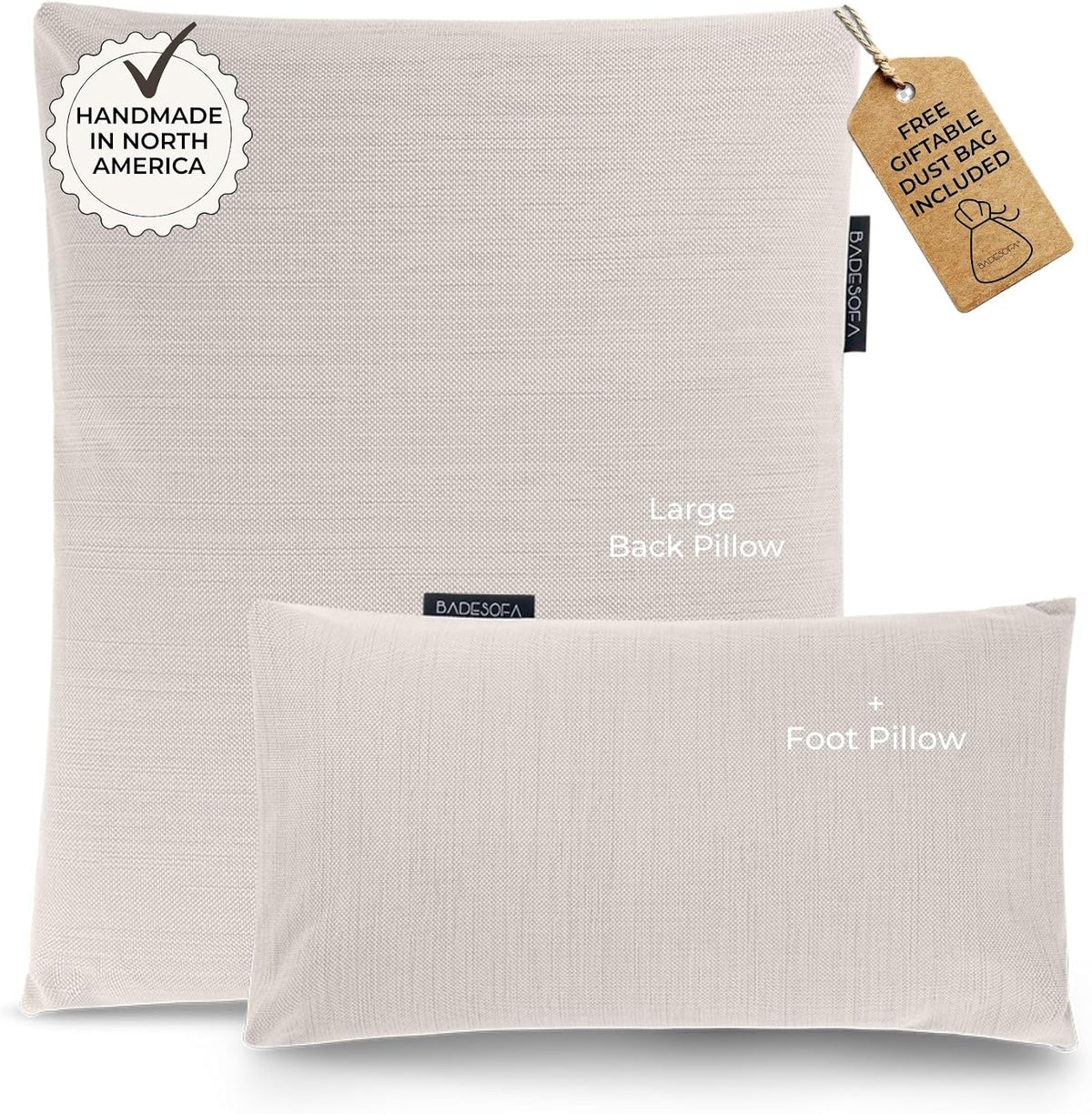 BADESOFA® Luxury Bath Pillow M in Ivory, Quick-Drying Bath Back Pillow