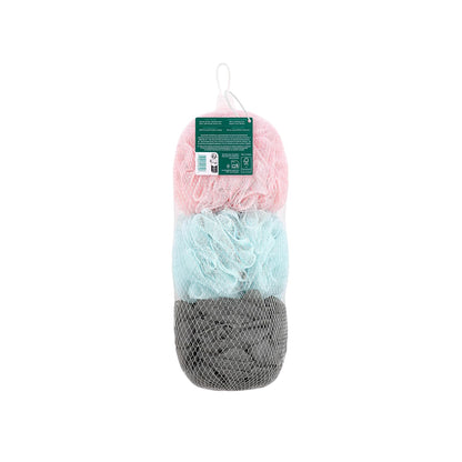 EcoTools EcoPouf 3 Pack Bath Sponge Set, Soft Recycled Netting Shower Poufs for Gentle Exfoliating & Daily Body Cleansing, Rich Lather Loofah Sponges, Vegan & Cruelty-Free