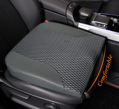 kingphenix Premium Car Seat Cushion, Memory Foam Driver Seat Cushion to Improve Driving View- Coccyx & Lower Back Pain Relief - Seat Cushion for Car, Truck, Office Chair (Leather Black)