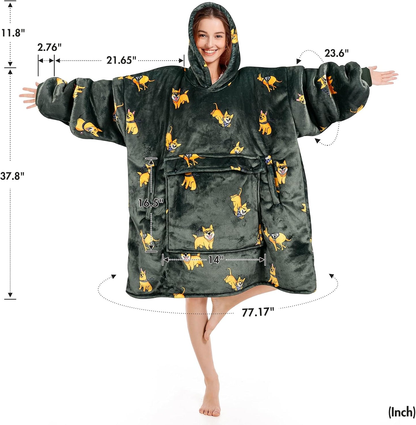 Narecte Cozy Oversized Blanket Hoodie Wearable Blanket Adults Soft Hooded Blanket Hoodie Birthday Gifts for Women Christmas - Colors A