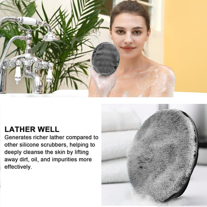 INNERNEED Soft Silicone Body Cleansing Brush Shower Scrubber, Gentle Exfoliating and Massage for All Kinds of Skin (Dark Green)