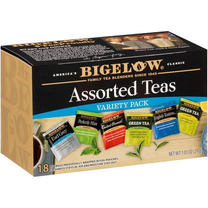 Bigelow Tea Assorted Ands Variety Pack, 18 Count (Pack of 6)