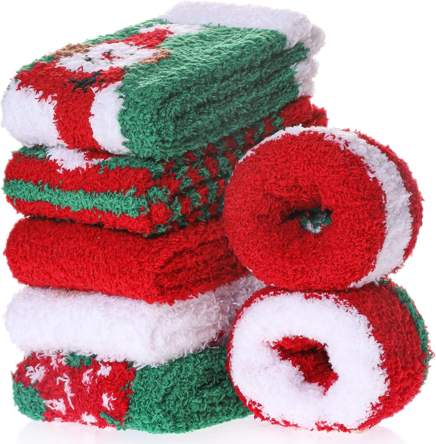 CHOWISH Womens Fuzzy Slipper Socks Super Soft Microfiber Fluffy Cozy Winter Warm Fuzzy Crew Socks