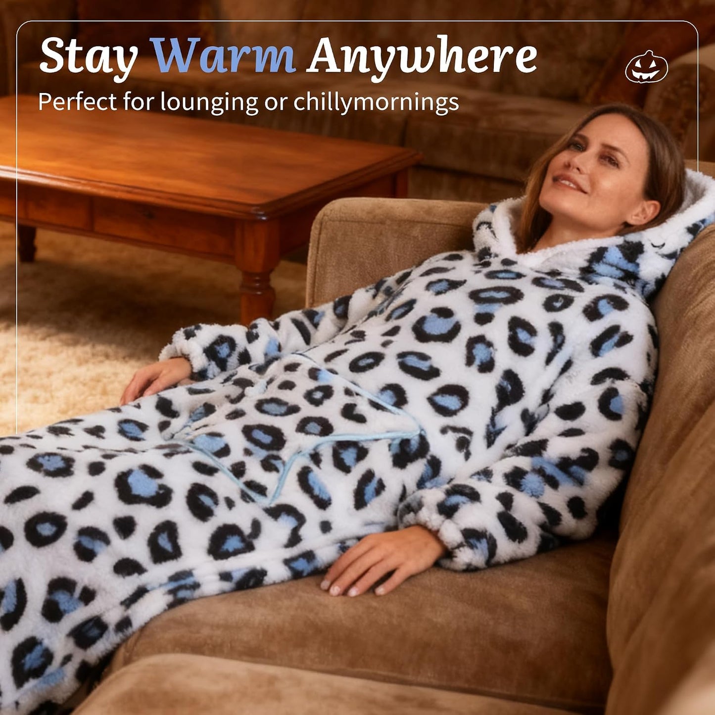 Capecage Blanket Hoodie, Long Hooded Blanket Sweatshirt as Birthday Gifts for Women Men, Long Wearable Blanket for Women Men.